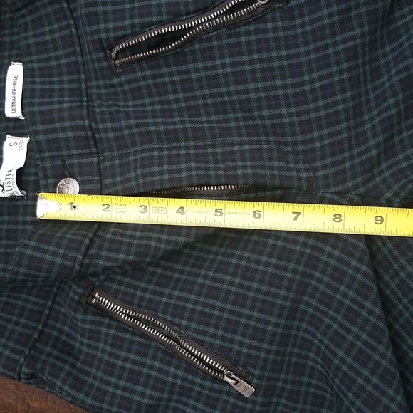 #T - Hollister Women Ultra High Rise Plaid Pants Blue Green Black Size S - Picture 5 of 8